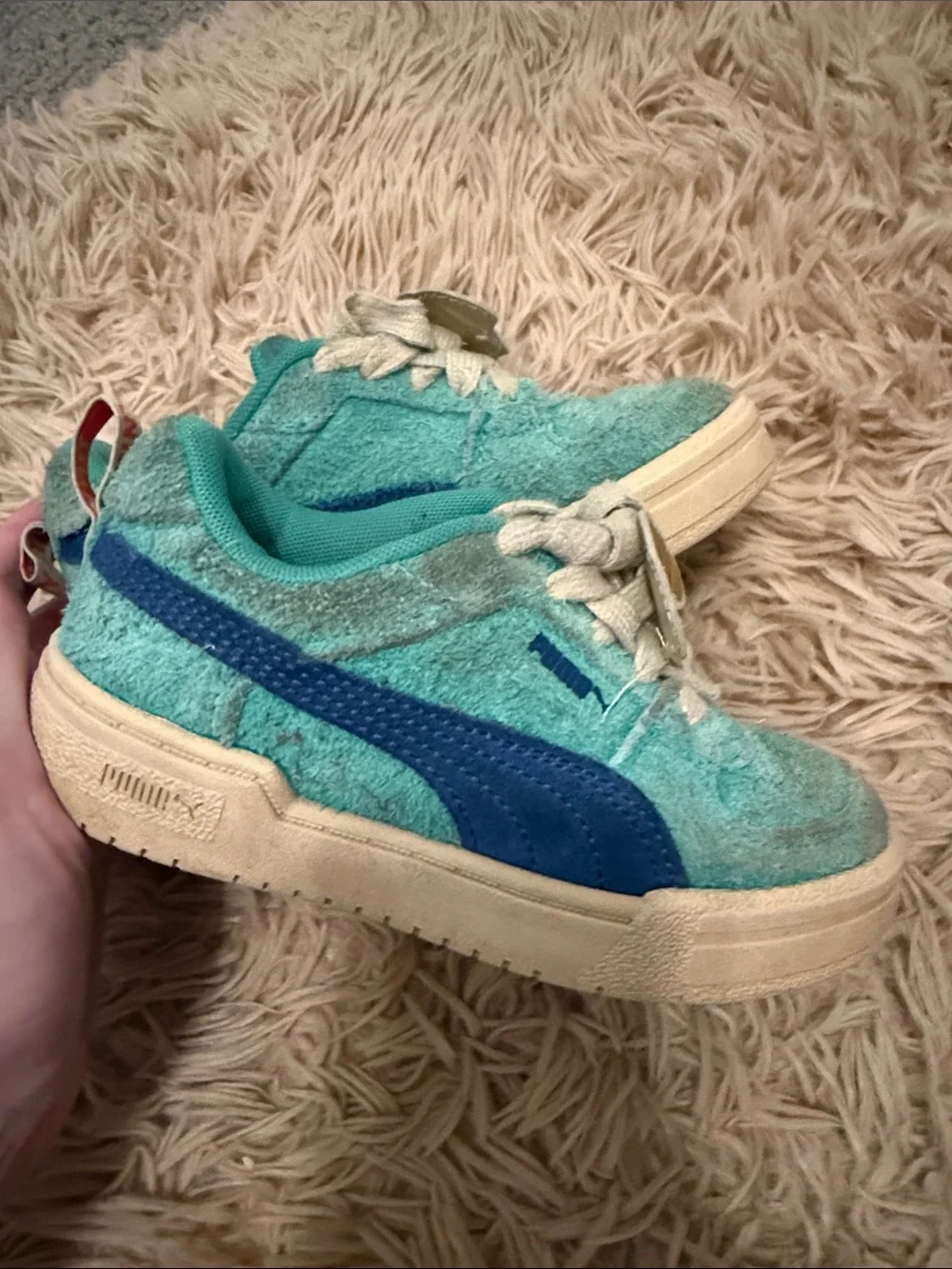 Puma Kids' Turquoise Sneakers with Croissant Charm